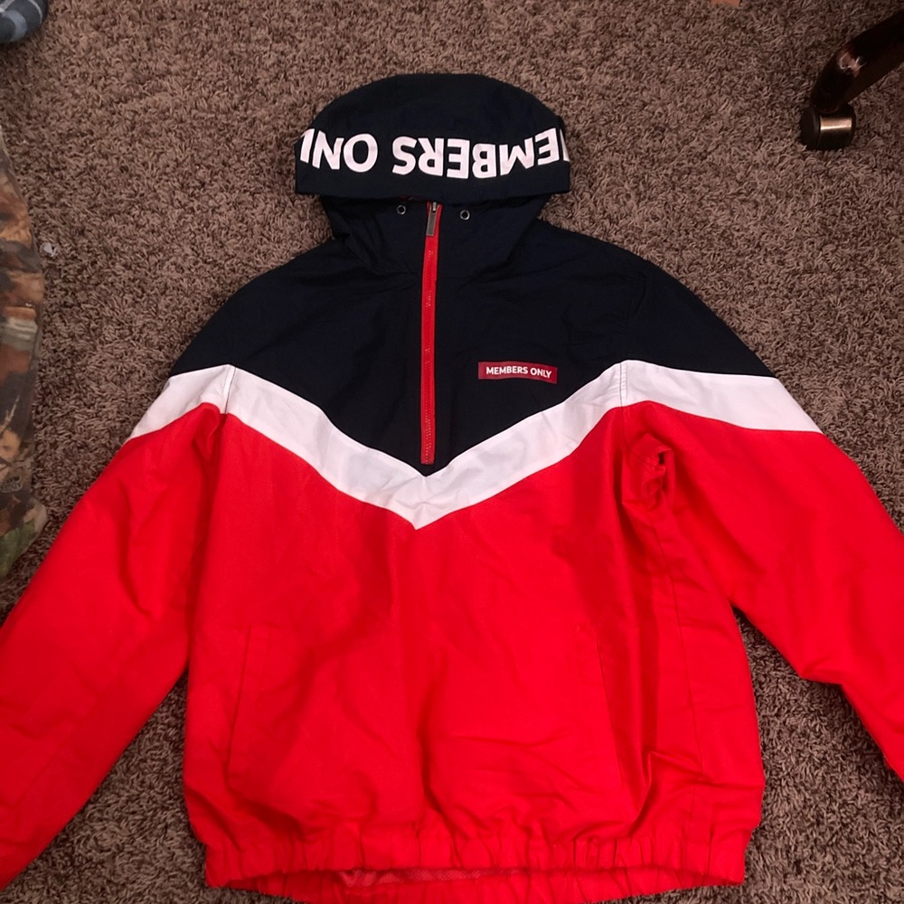 Members Only Red and Black Jacket